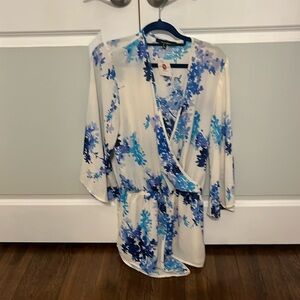 Flowered romper shorts dress